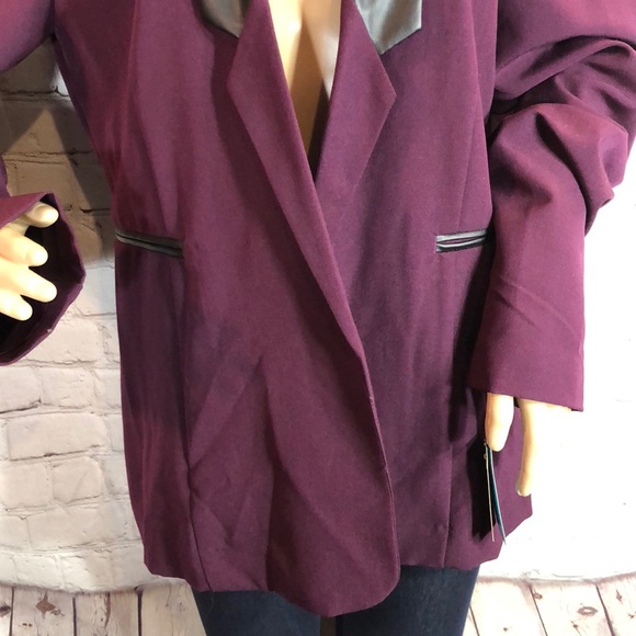 JWK Now + Here Sears Open Front Blazer Pleather XL - Picture 3 of 8